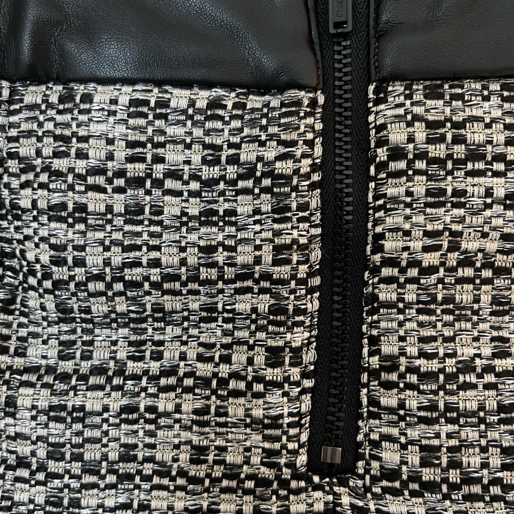 Leather & tweed skirt - Picture 3 of 5
